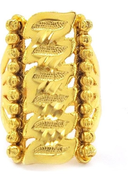 Çelik Yüzük Altın Kaplama Dorikalı Kaburga YZK-484