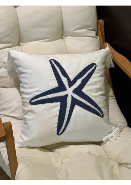 Tekli Punch Işlemeli Nakışlı Dekoratif Premium Kırlent Kılıfı