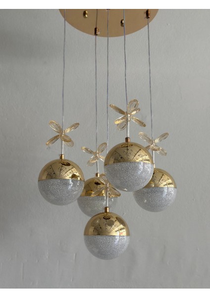 Moedern 5 Toplu Sarkıt LED Avize