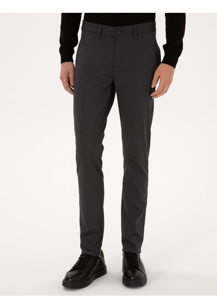 Erkek Siyah Slim Fit Kanvas Pantolon 50315265-VR046 fiyatları