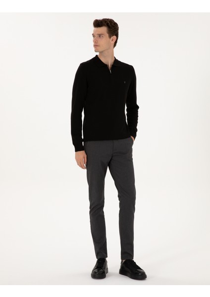 Erkek Siyah Slim Fit Kanvas Pantolon 50315265-VR046 modelleri