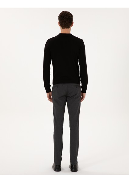 Erkek Siyah Slim Fit Kanvas Pantolon 50315265-VR046 fırsatları