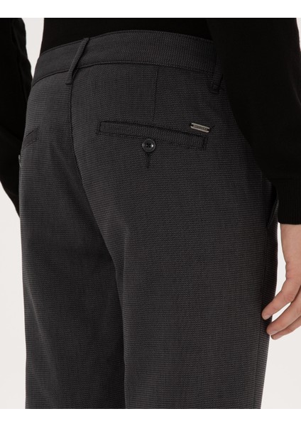 Erkek Siyah Slim Fit Kanvas Pantolon 50315265-VR046