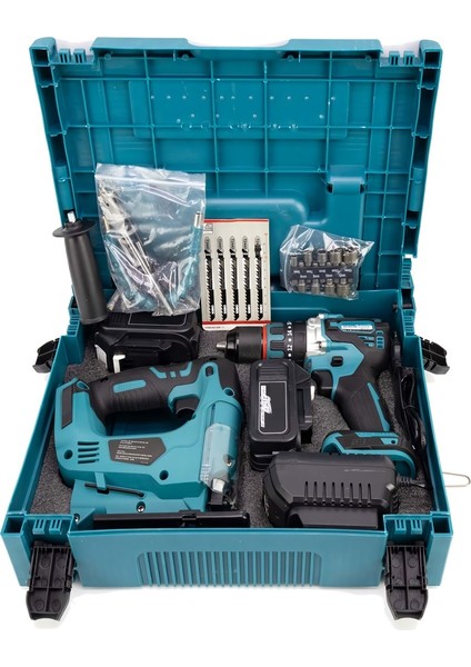 PH270 Akülü Kömürsüz Motor 2li Set Ayarlanabilir Dekupaj Testere ve Çelik Mandren Vidalama Matkap 36V 5AH (Mavi) fırsatları