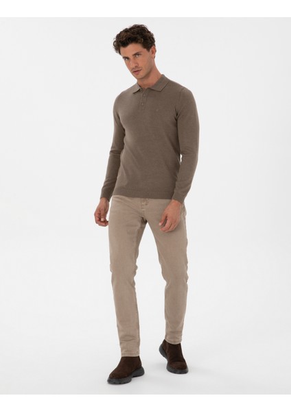 Erkek Bej Slim Fit Jean Pantolon 50315264-VR011