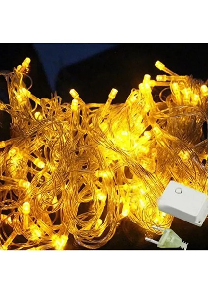 100 Ampüllü Günışığı Fişli 10 Metre LED Yılbaşı Parti Doğumgünü Ağaç Süsleme Sarkıt