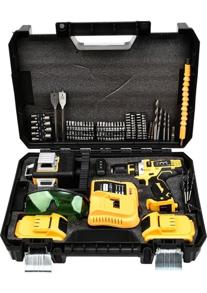 PH190 Akülü 58VF Lazer Terazi ve Vidalama Matkap Seti (Sarı) modelleri