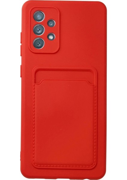 Samsung Galaxy A13 4g Kılıf Kelvin Kartvizitli Silikon - Kırmızı