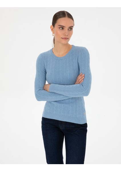 Kadın Açık Mavi Ex. Slim Fit Kazak 50316334-VR003 modelleri