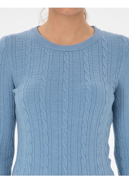 Kadın Açık Mavi Ex. Slim Fit Kazak 50316334-VR003