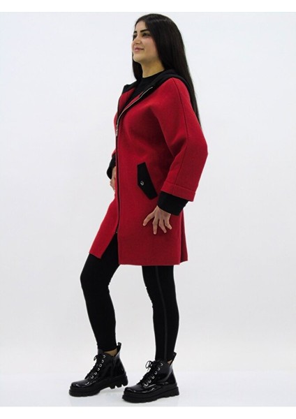 Kapüşonlu Fermuarlı Ceket