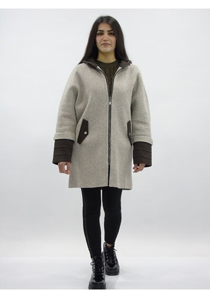 Kapüşonlu Fermuarlı Ceket