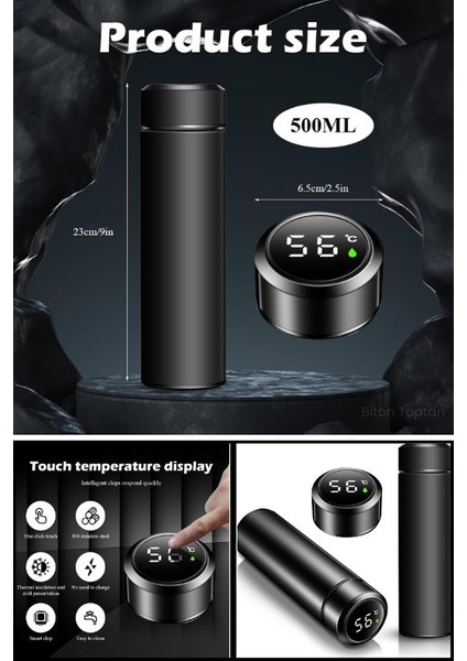 Mug Termos LED Sıcaklık Göstergeli Vakumlu Mug Termos Bardak 500 Ml dijital Sıcaklık Göstergeli Termos fiyatları