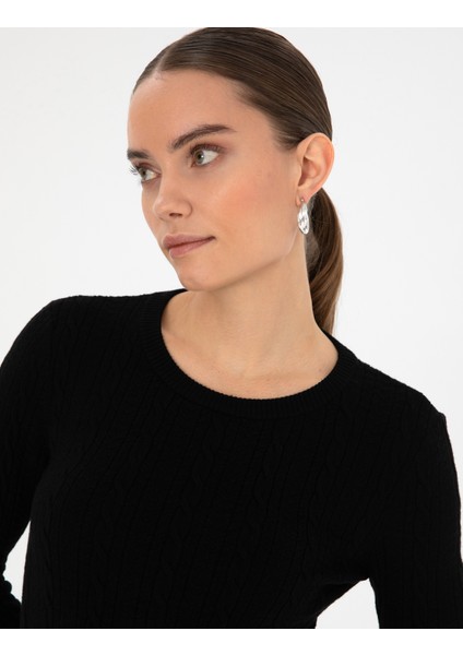 Kadın Siyah Ex. Slim Fit Kazak 50316334-VR046 fiyatları