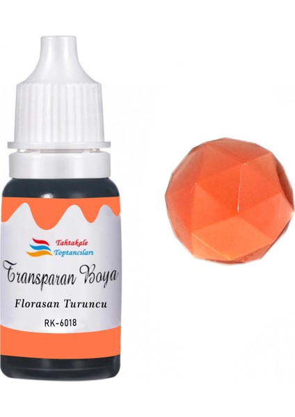 Epoksi Reçine Transparan Boya Pigment Şeffaf Epoksi Boyası 20 ml Floresan Turuncu - 6018