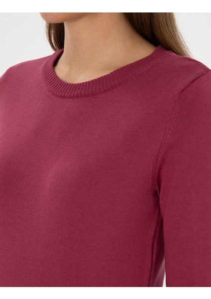 Kadın Gül Kurusu Slim Fit Basic Kazak 50315758-VR026