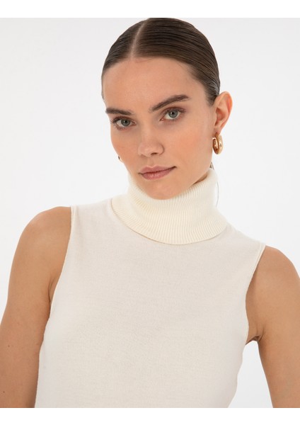 Kadın Ekru Slim Fit Kazak 50316336-VR019 fiyatları