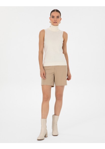 Kadın Ekru Slim Fit Kazak 50316336-VR019 fırsatları