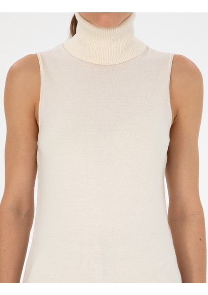 Kadın Ekru Slim Fit Kazak 50316336-VR019