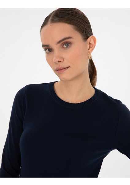 Kadın Lacivert Slim Fit Basic Kazak 50315758-VR033 fiyatları