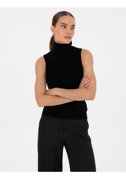 Kadın Siyah Slim Fit Kazak 50316336-VR046 modelleri