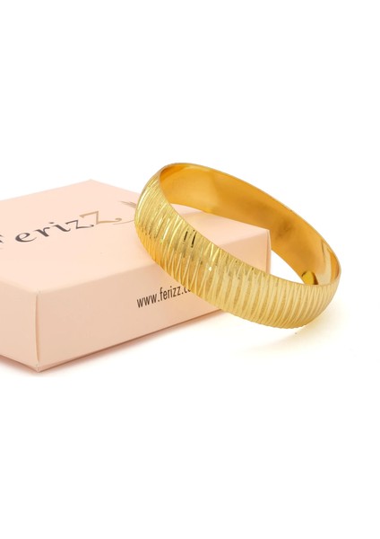 altın kaplama yan çizgili bilezik- blz-3104 modelleri