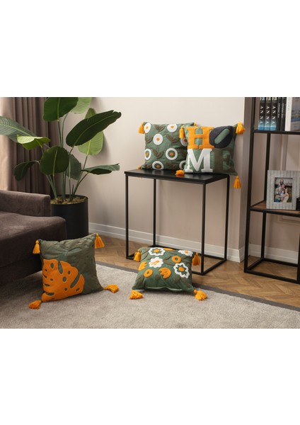 Tekli Çiçekli Punch Işlemeli Nakışlı Dekoratif Premium Kırlent Kılıfı fiyatları