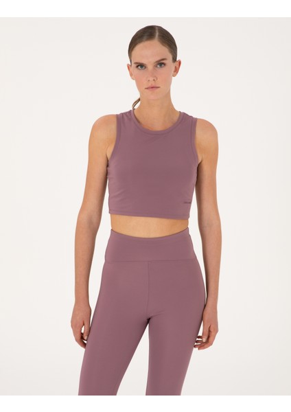 Kadın Mürdüm Crop Top Bustiyer 50314973-VR074
