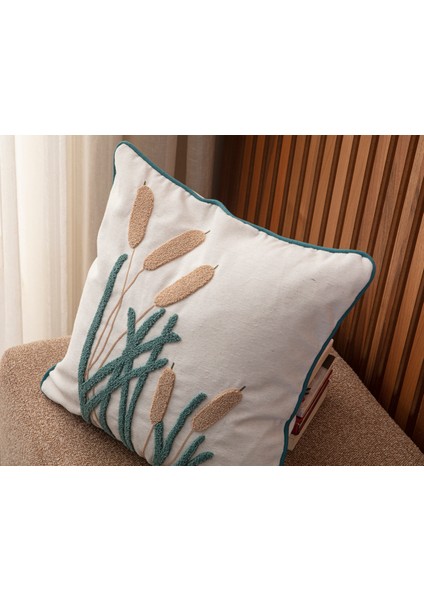 Tekli Çiçekli Punch Işlemeli Nakışlı Dekoratif Premium Kırlent Kılıfı fiyatları