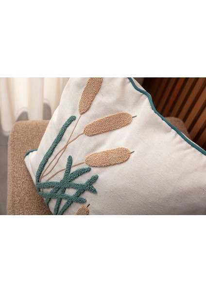 Tekli Çiçekli Punch Işlemeli Nakışlı Dekoratif Premium Kırlent Kılıfı modelleri