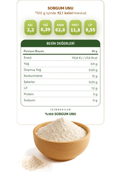 Glütensiz Sorgum Unu 500 g indirimleri
