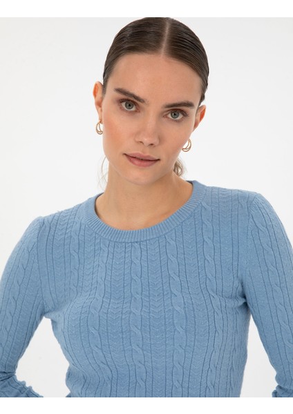 Kadın Açık Mavi Ex. Slim Fit Kazak 50316334-VR003 fiyatları