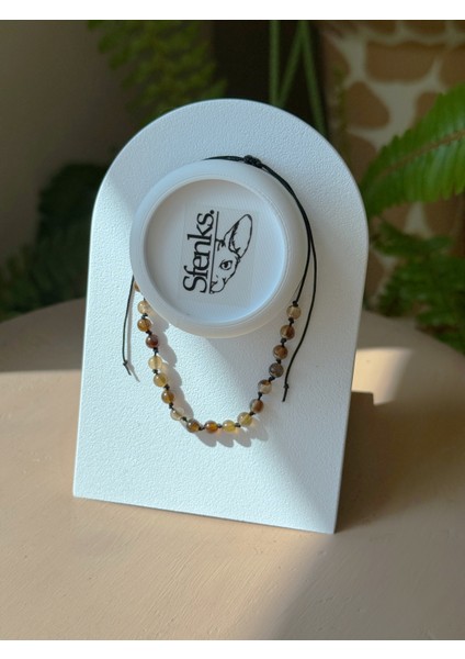 Doğal Taş Bileklik - Makrome Akik - Unisex Bileklik