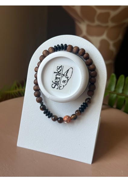 Doğal Taş Bileklik - Tibet Gözü Akik - Kaplangözü - Unisex Bileklik