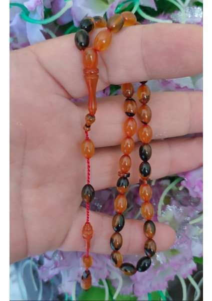 Küre Kesim Sıkma Kehribar Tesbih - 9x8 mm Taneli - Özel Renkli Zarif Tasarım - Hediyelik