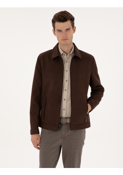 Erkek Kahverengi Suni Deri Ceket 50318152-400