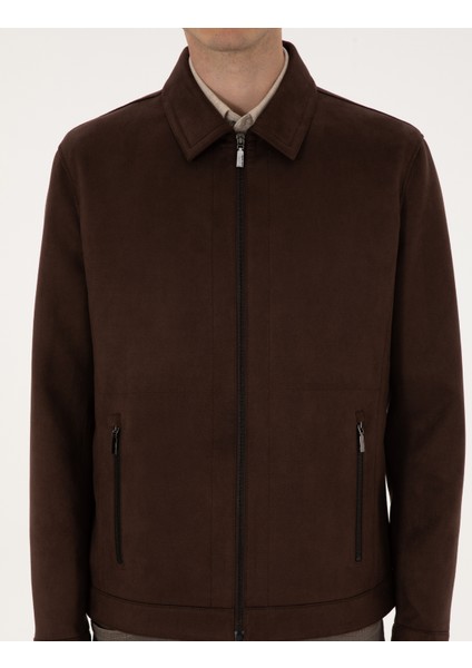 Erkek Kahverengi Suni Deri Ceket 50318152-400