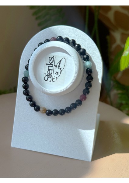 Doğal Taş Bileklik - Onix - Turmalin Ceyt - Unisex Bileklik