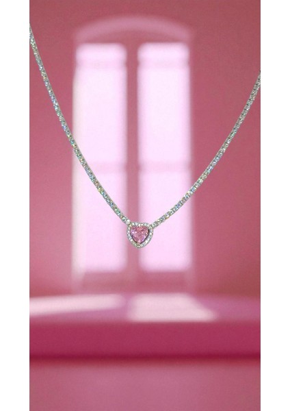 Kalp Taşlı 925 Ayar Gümüş Zirkon Kolye modelleri