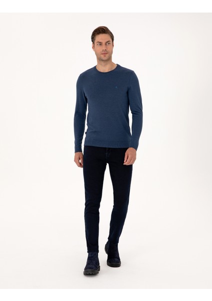 Erkek Lacivert Slim Fit Jean Pantolon 50315248-VR033