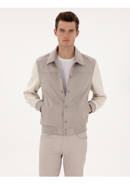 Erkek Gri Suni Deri Ceket 50318155-570