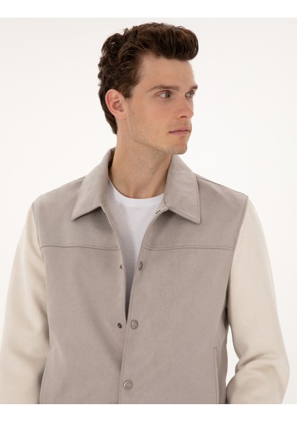 Erkek Gri Suni Deri Ceket 50318155-570 fiyatları