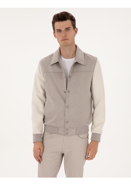 Erkek Gri Suni Deri Ceket 50318155-570 modelleri