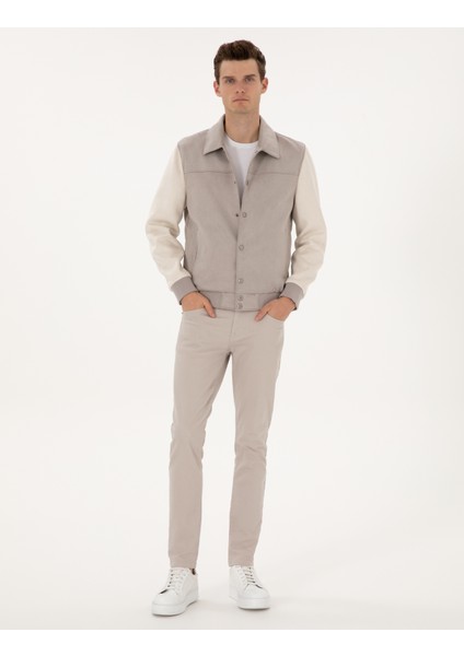 Erkek Gri Suni Deri Ceket 50318155-570 fırsatları