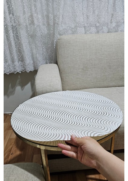 Oturma Odası ve Salon Için Dekoratif 3’lü Sehpa Örtüsü Takımı Pvc Modern Şık Tasarım Set Silinebilir fırsatları