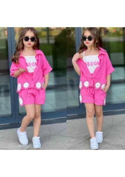 Müslin Nakışlı Kız Çocuk Takım