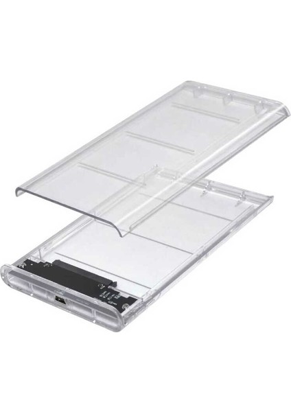 2.5 Inç Sata USB HDD SSD Harddisk Kutusu - Şeffaf - Mini USB Girişli modelleri