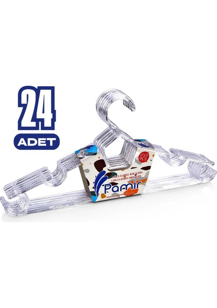 24 Adet Şeffaf Elbise Askısı Kristal Askı