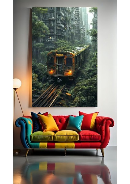 Terk Edilmiş Şehir Ev Duvar Salon Güzellik Salonu Ofis Dükkan Dekarasyon Kanvas Tablo