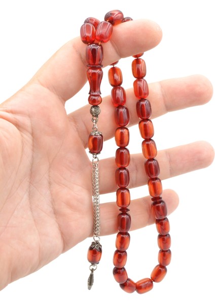 Gümüş Kaplamalı Kapsül Kesim Kırmızı Katalin Tesbih fırsatları